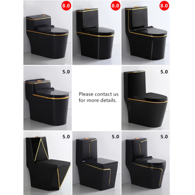 Μαύρη και χρυσή τουαλέτα Matt Flushing S-Trap One Piece Vanity Toilet για την αγορά Foshan