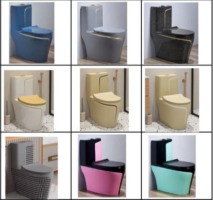Μαύρη και χρυσή τουαλέτα Matt Flushing S-Trap One Piece Vanity Toilet για την αγορά Foshan